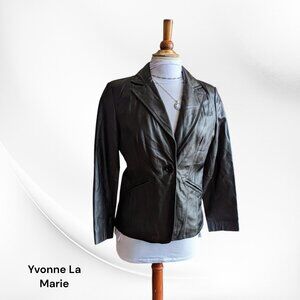 Yvonne La Marie soft lamb leather blazer style jacket  SZ 4